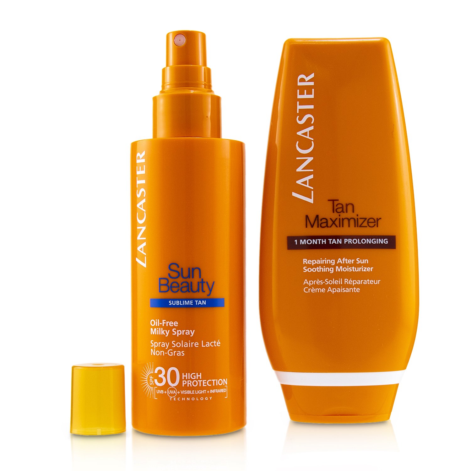 蘭嘉絲汀 Lancaster - 傳奇亮金美黑套裝: 無油防曬乳噴霧 SPF 30 150ml + 曬後舒緩乳 125ml
