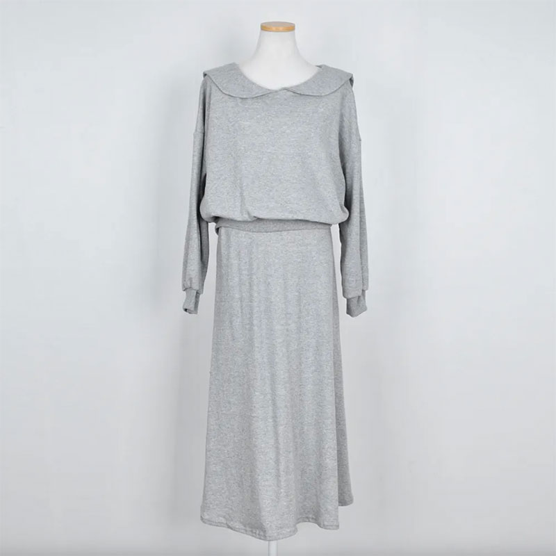 ANNAS 正韓海軍領套裝 棉質長袖長裙 大翻領 海軍領 學院風 顯瘦素面裙子 8