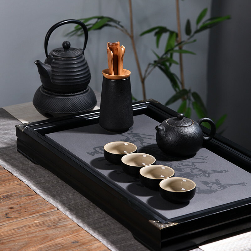 實木茶盤家用茶臺茶海茶托簡約儲水託盤功夫茶具迷你小號茶座