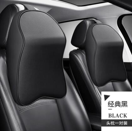 汽車頭枕記憶棉四季護頸枕車內坐椅枕頭靠背墊頭靠枕納帕皮革腰靠