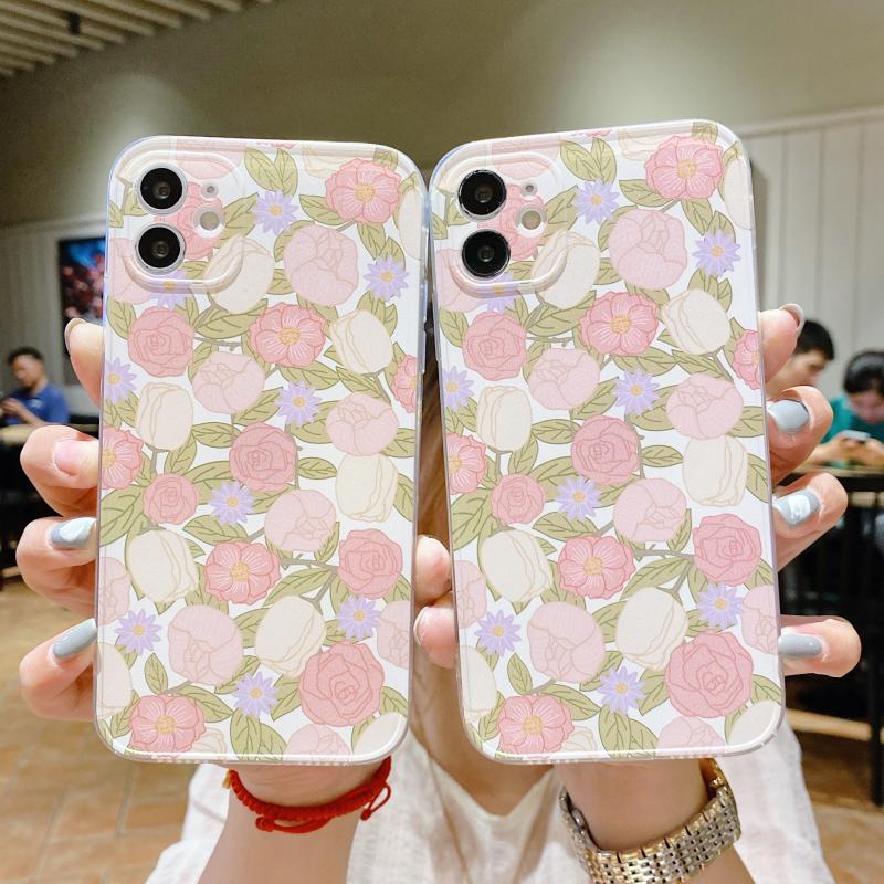 小清新花朵簡約相框蘋果11ProMax手機殼7plus全包6s軟SE2矽膠iPhone12mini潮12女款XR情侶XS男8代保護套xsmax