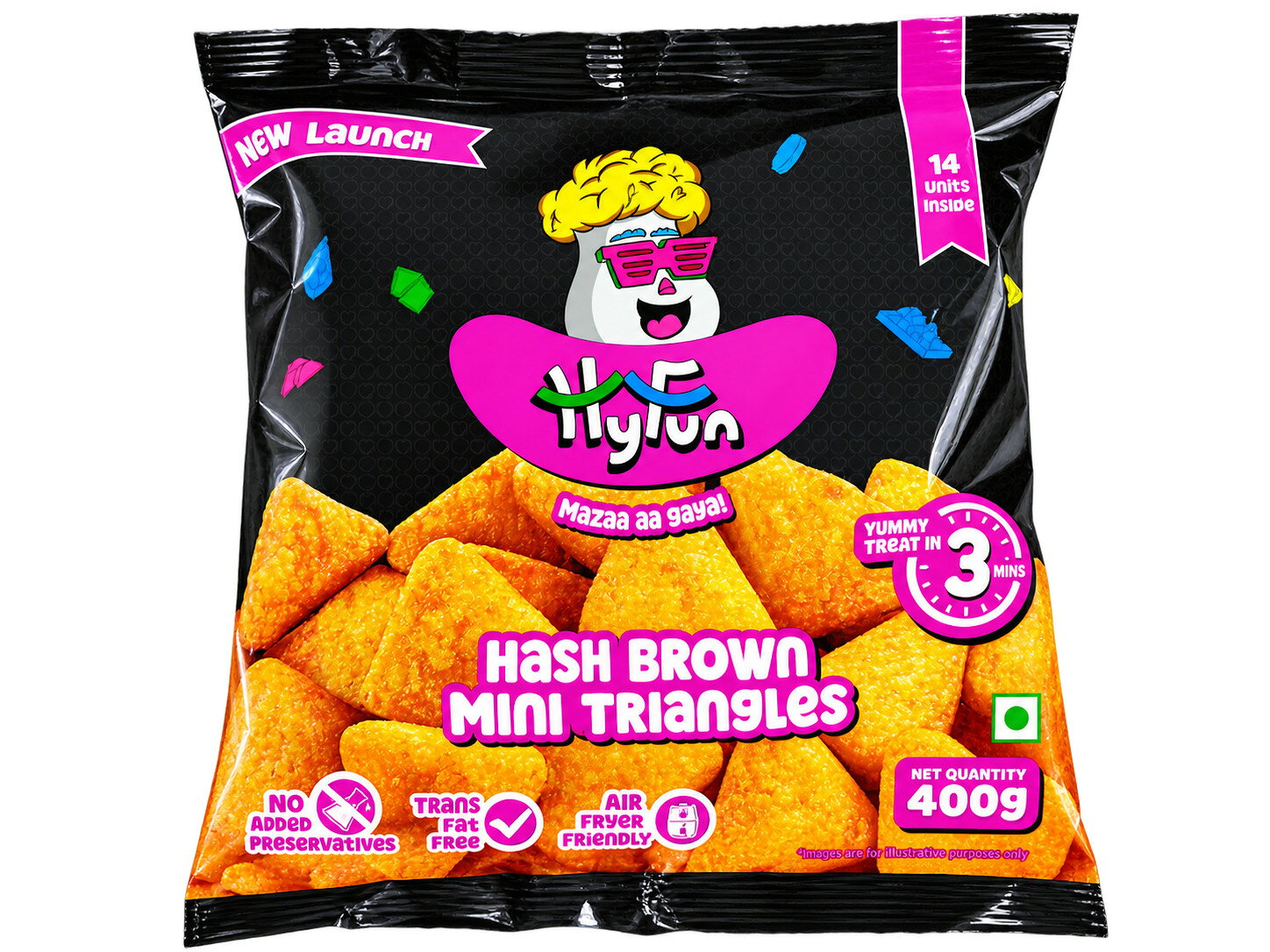 冷凍小三角薯餅 （印度）（規格：28克+-/片/約14片*每包400公克）《大欣亨》B342011