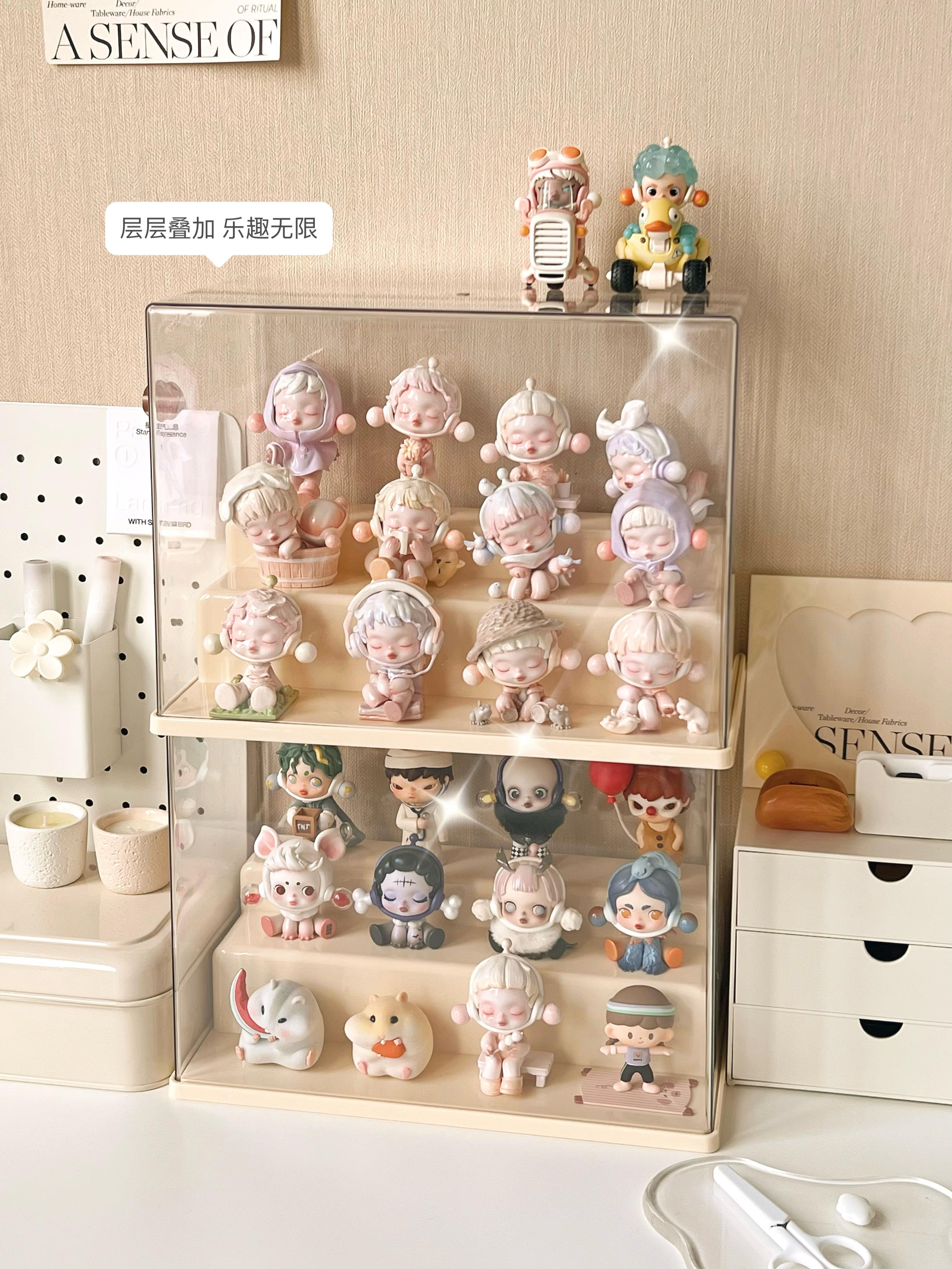 盲盒收納展示架亞克力透明防塵樂高手辦擺件展示櫃泡泡瑪特展示盒