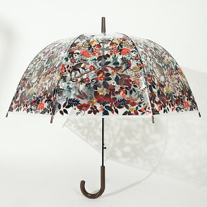 浮羽彎柄雨傘 英倫風數碼熱帶雨林拱形傘拍照半自動長柄傘透明傘