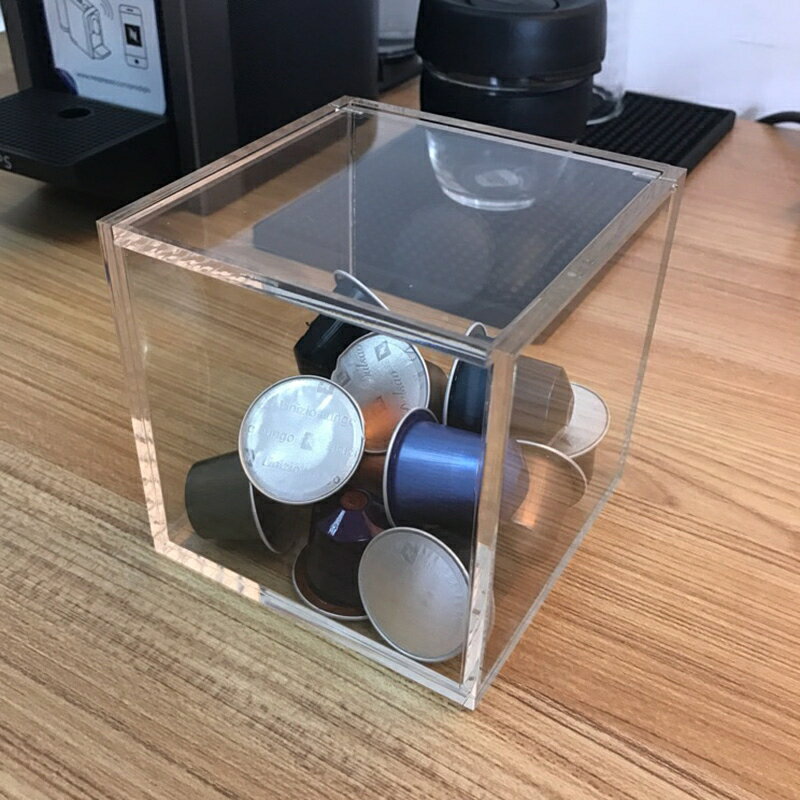 透明克力收盒翻正方形公桌面有小面膜物盒子塑膠品