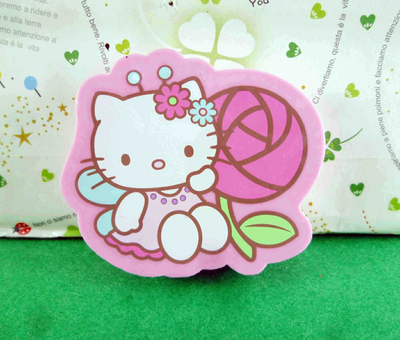 【震撼精品百貨】Hello Kitty 凱蒂貓 造型橡皮擦-粉玫瑰 震撼日式精品百貨
