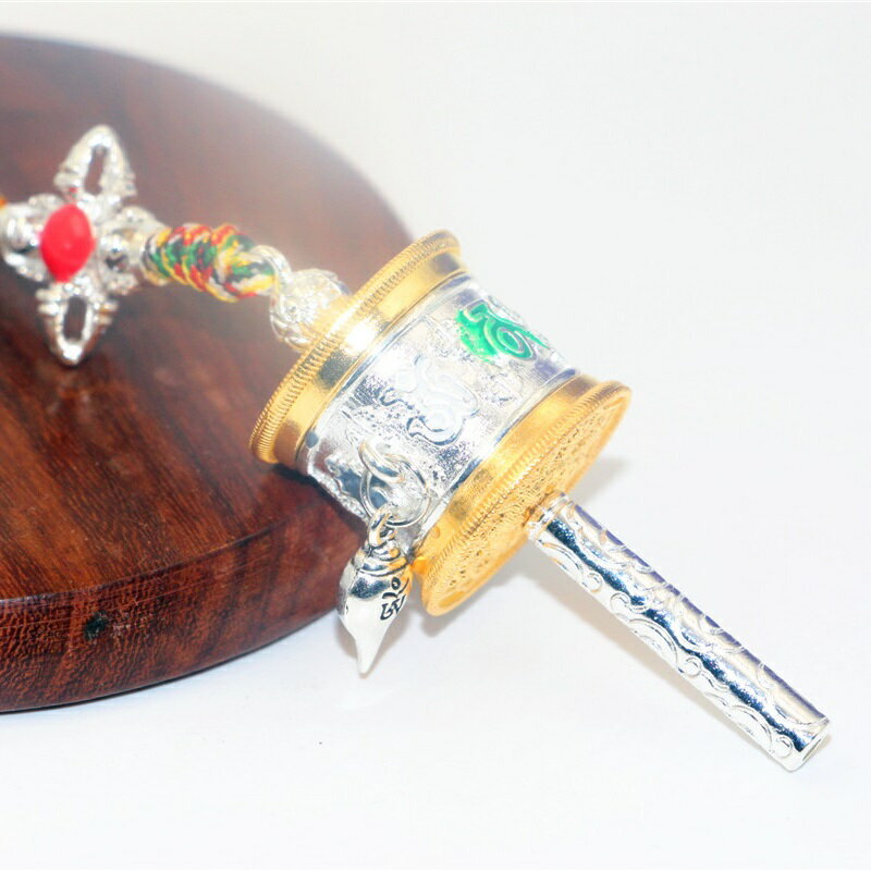 西蔵友人送 貴重 銅包牙 吊墜 根付 裝身具 佩戴物 精品 西藏旅游紀念品掛墜包包掛件六字真言轉經筒可轉動轉經輪個性吊墜| 協貿