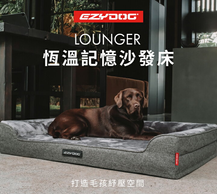 【澳洲EZYDOG】Lounger恆溫記憶沙發床｜記憶散熱層｜防水層｜三角靠邊 寵物床 睡窩 狗床 貓床 寵物窩 窩 床