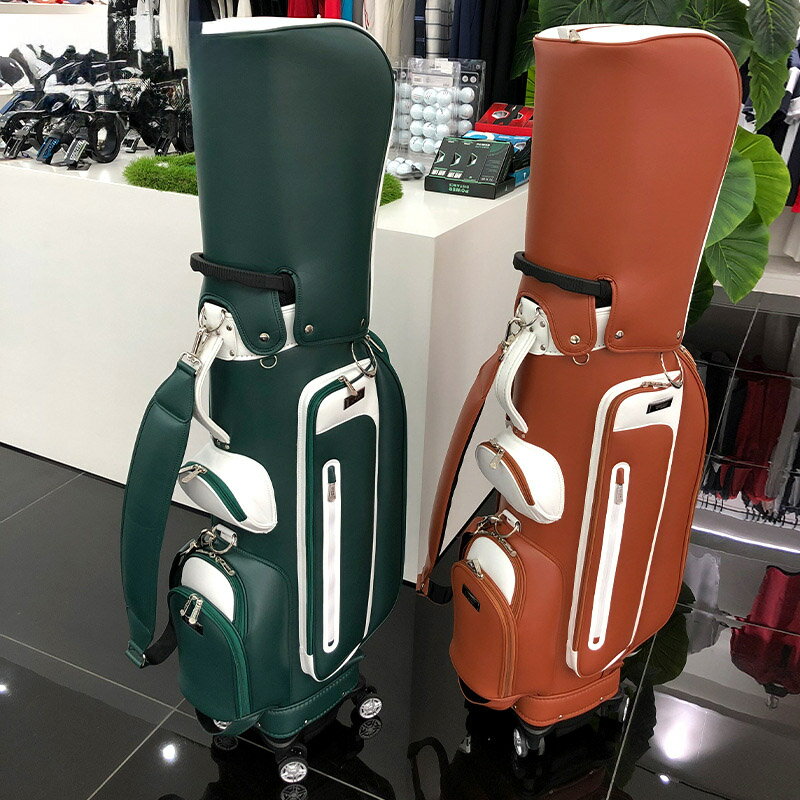 時尚防水高爾夫球包萬向四輪平推拖桿包超纖皮golf bag韓版拉桿包