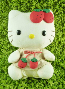 【震撼精品百貨】Hello Kitty 凱蒂貓 KITTY絨毛娃娃-環保草莓造型-M 震撼日式精品百貨