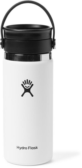 【【蘋果戶外】】Hydro Flask【旋轉咖啡蓋 / 寬口 / 473ml】16oz 經典白 美國不鏽鋼保溫保冰瓶 保冷保溫瓶 不含雙酚A