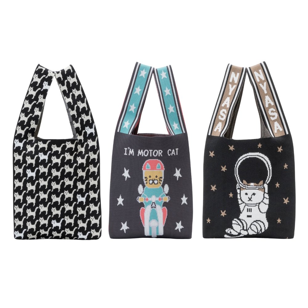 NEKONOBA 針織購物袋(大號)【九乘九購物網】