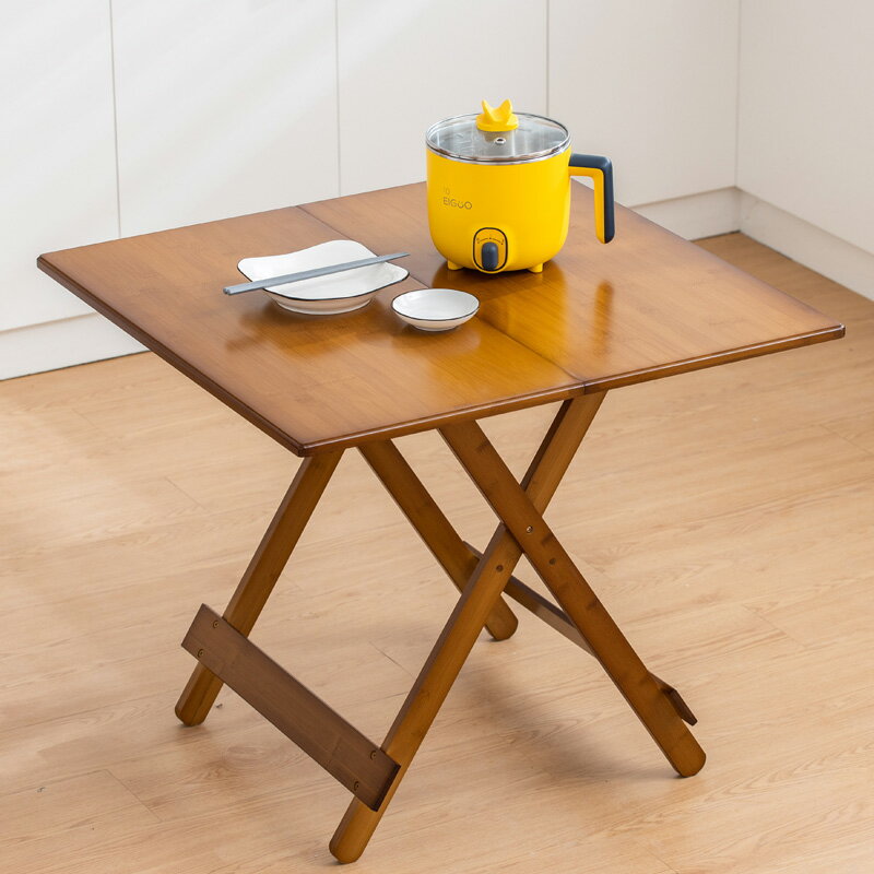 折疊桌子餐桌家用簡易吃飯桌戶外便攜擺攤桌租房小戶型方桌子竹木