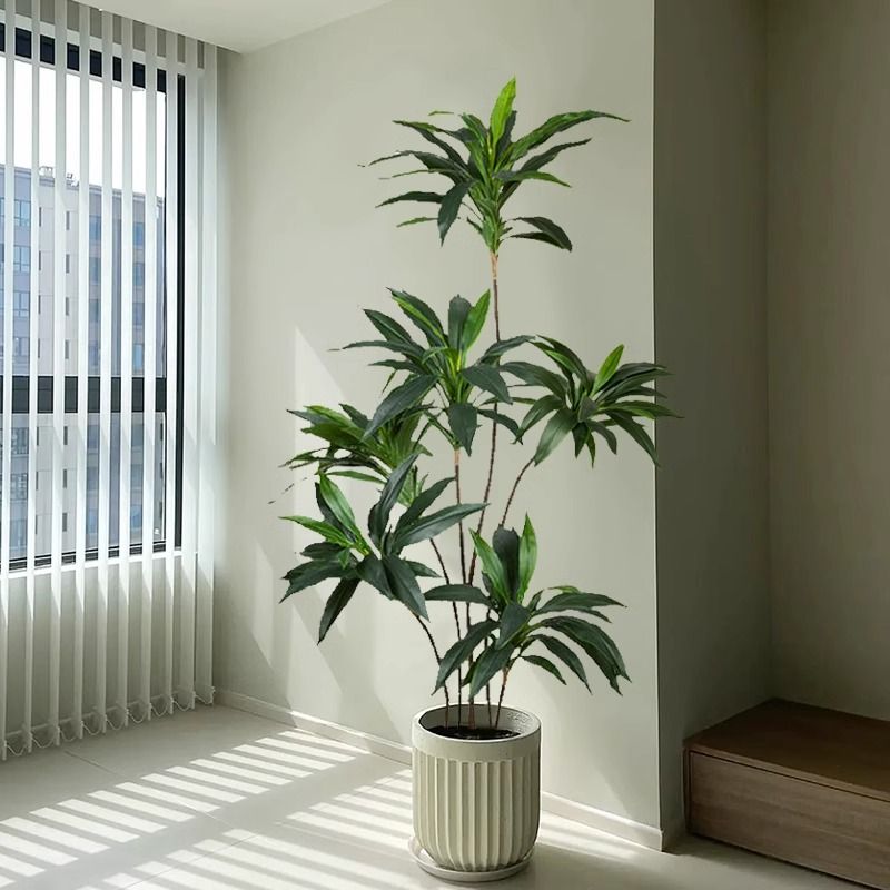 【時尚家居】 模擬綠植天鵝絨 高階輕奢 假樹客廳落地裝飾 花室內玄關仿生植物擺件 免運 現貨現發