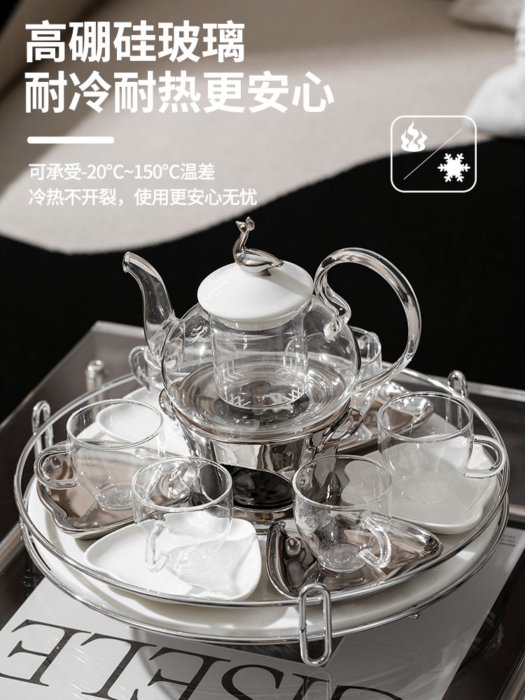 開發票 家用花草水果茶壺煮茶壺泡茶壺耐高溫玻璃下午茶茶壺套裝花茶茶具