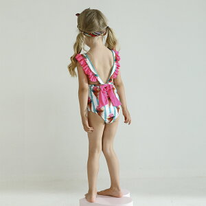 女童新款兒童連體泳衣小童公主游泳衣寶寶泳裝夏裝紗裙洋氣網紅