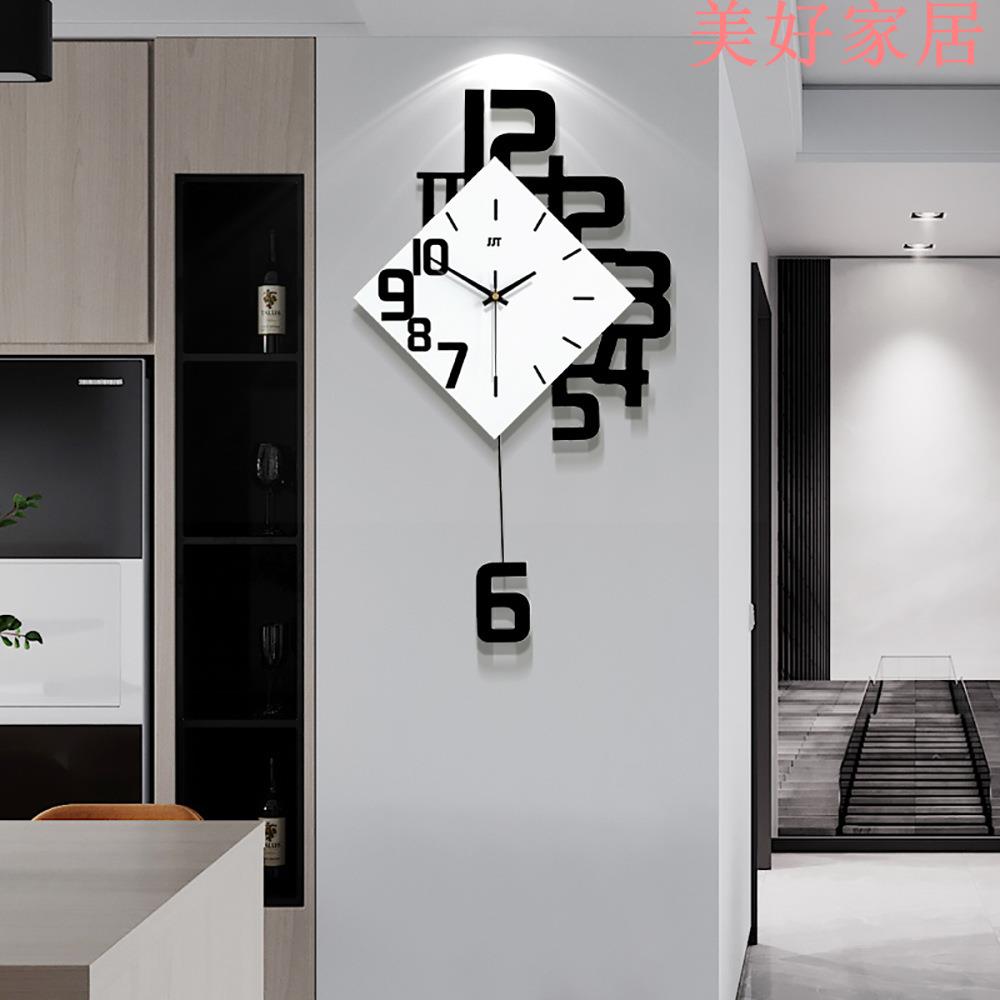 免運 掛鐘 鐘表個性數字時鐘時尚歐式客廳掛鐘木質創意裝飾掛表石英爆款