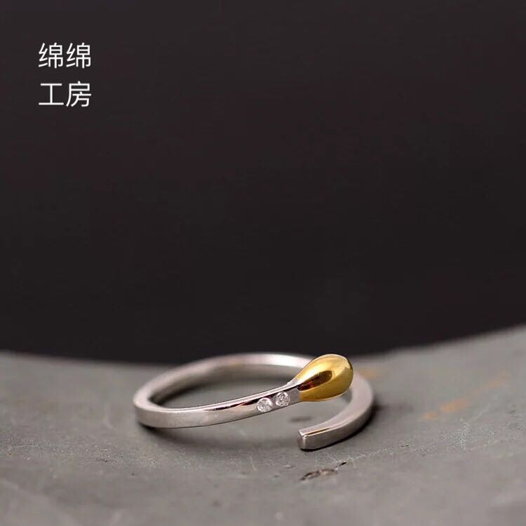 原創設計指環925純銀正品時尚鋯石戒指歐美火柴棒開口戒女