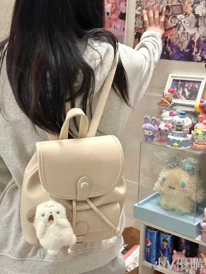 女包包原創小眾設計雙肩包2023新款軟皮簡約水桶包大容量背包女