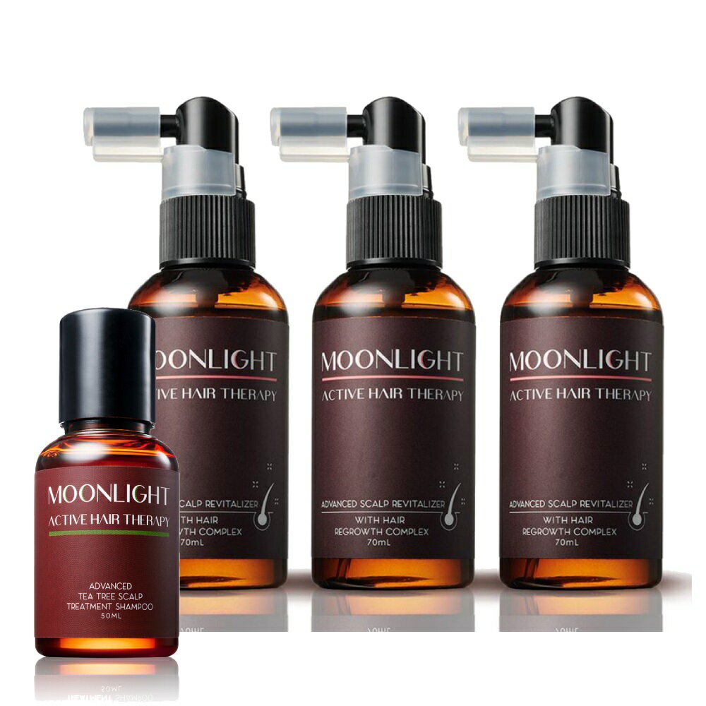 【Moonlight 莯光】進化版 豐盈生機毛囊精華液 70mL x3入(贈茶樹洗髮精50mL)