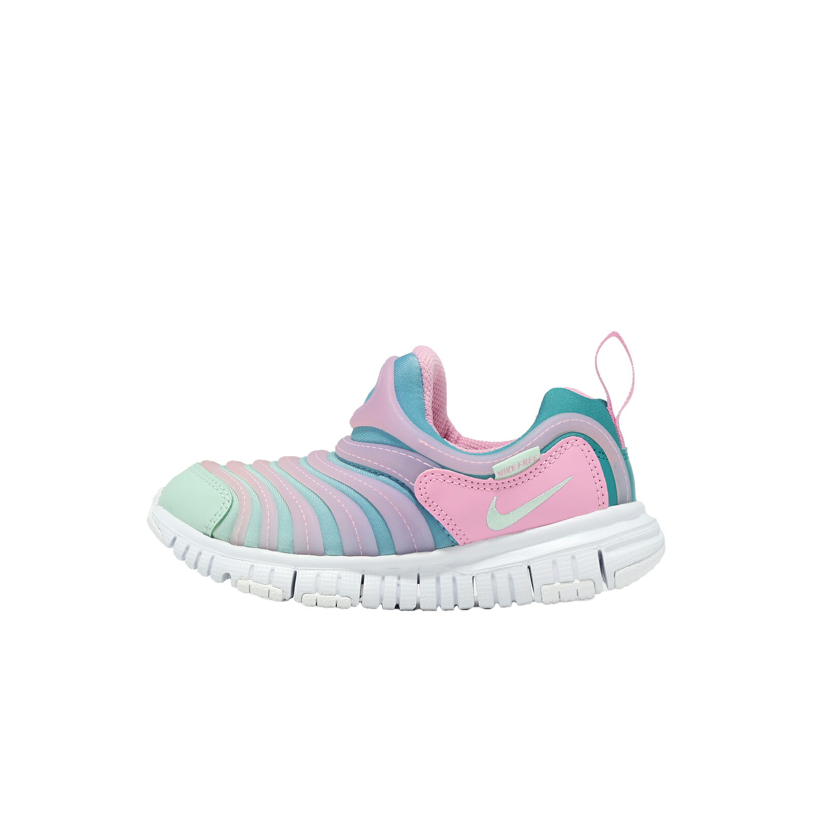 Nike 休閒鞋 Dynamo Free PS 中童鞋 小朋友 粉 毛毛蟲 無鞋帶 343738-642