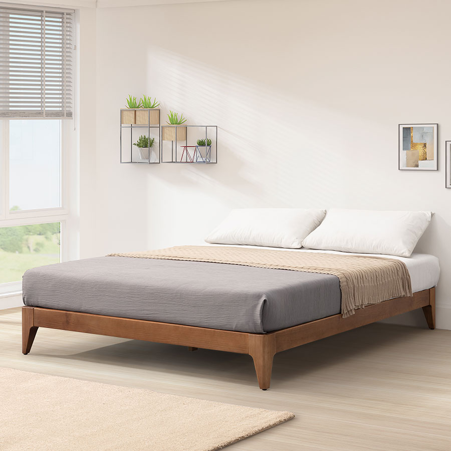 988愛德拉-實木5尺床底(柚木色) 實木製造、低甲醛、標準雙人、雙人床架【myhome8居家無限】★APP下單享點數4% 1