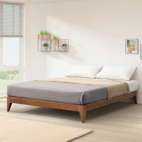 988愛德拉-實木5尺床底(柚木色) 實木製造、低甲醛、標準雙人、雙人床架【myhome8居家無限】★APP下單享點數4% 1