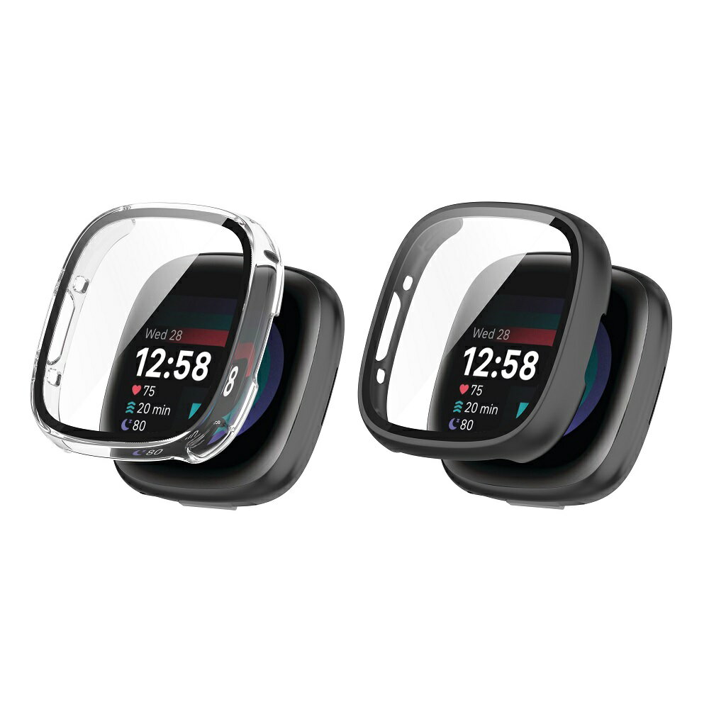 【PC+鋼化玻璃一體錶殼】Fitbit Versa 4 / Sense 2 全包 手錶 保護殼 硬殼