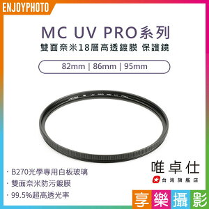 [享樂攝影]唯卓仕 MC UV PRO系列 超薄高透 雙面奈米18層高透鍍膜 抗紫外線保護鏡 82mm 86mm 95mm