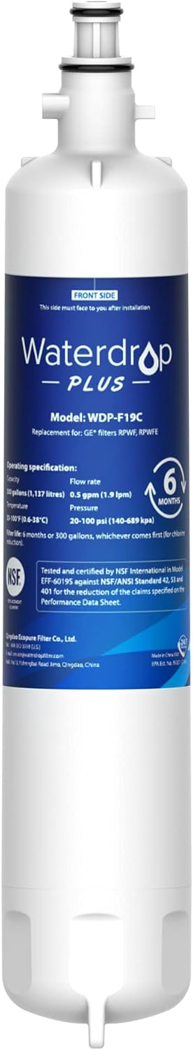 [4美國直購] Waterdrop Plus WDP-F19C 冰箱 濾芯 1入 適用於 GE RPWFE RPWF NSF認證 濾心