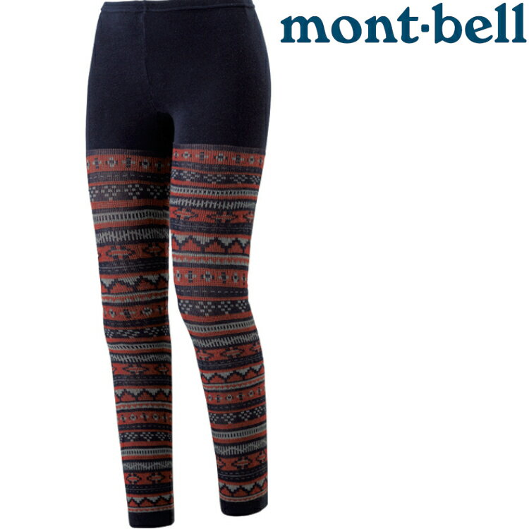 Mont-Bell Jacquard Tights 兒童款圖騰內搭褲/小朋友長褲 1107165 MABN棕