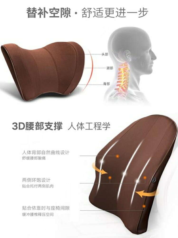 腰靠 汽車腰靠墊腰墊座椅護腰枕靠背靠記憶棉司機頭枕腰部支撐車內用品 歐歐流行館