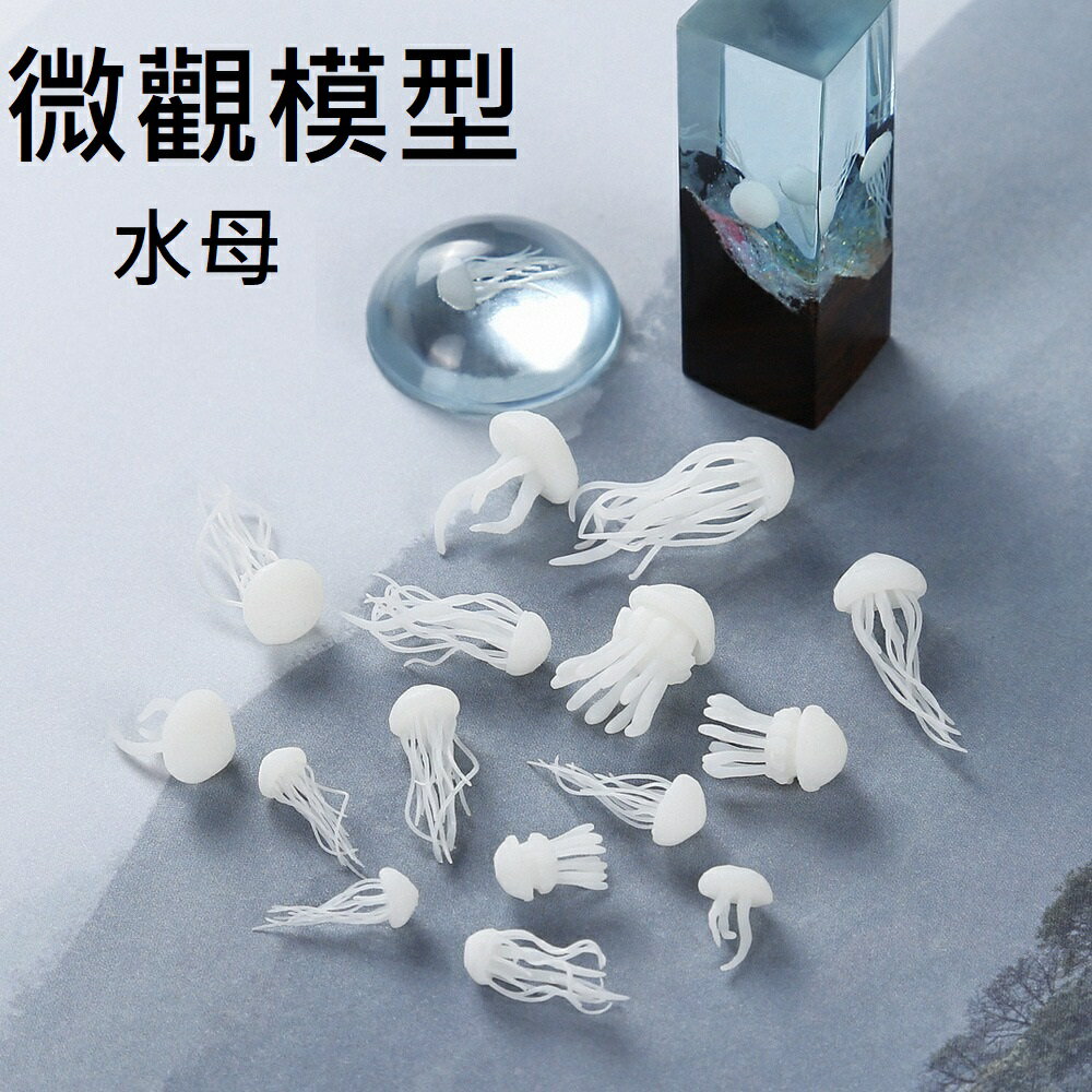 【微觀模型-水母】3D立體 水母 模型 滴膠素材 水晶膠填充物