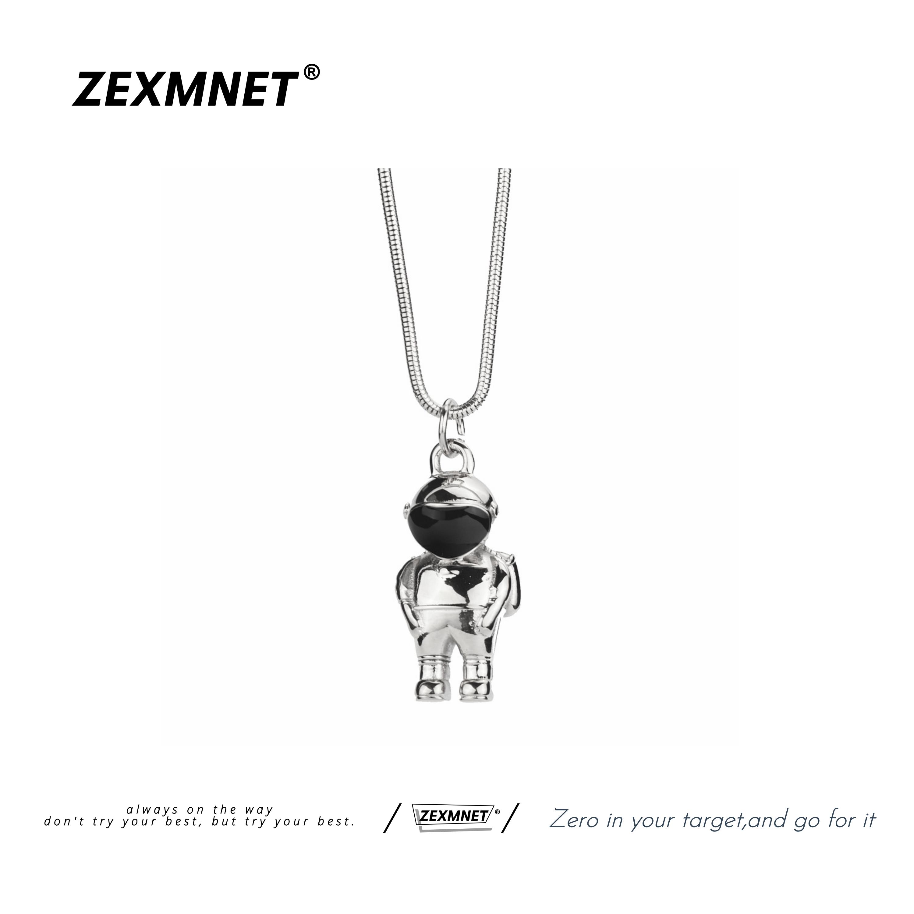 ZeX潮人嘻哈男女情侶鈦鋼宇航員太空人項鏈潛水員吊墜掛件配飾品