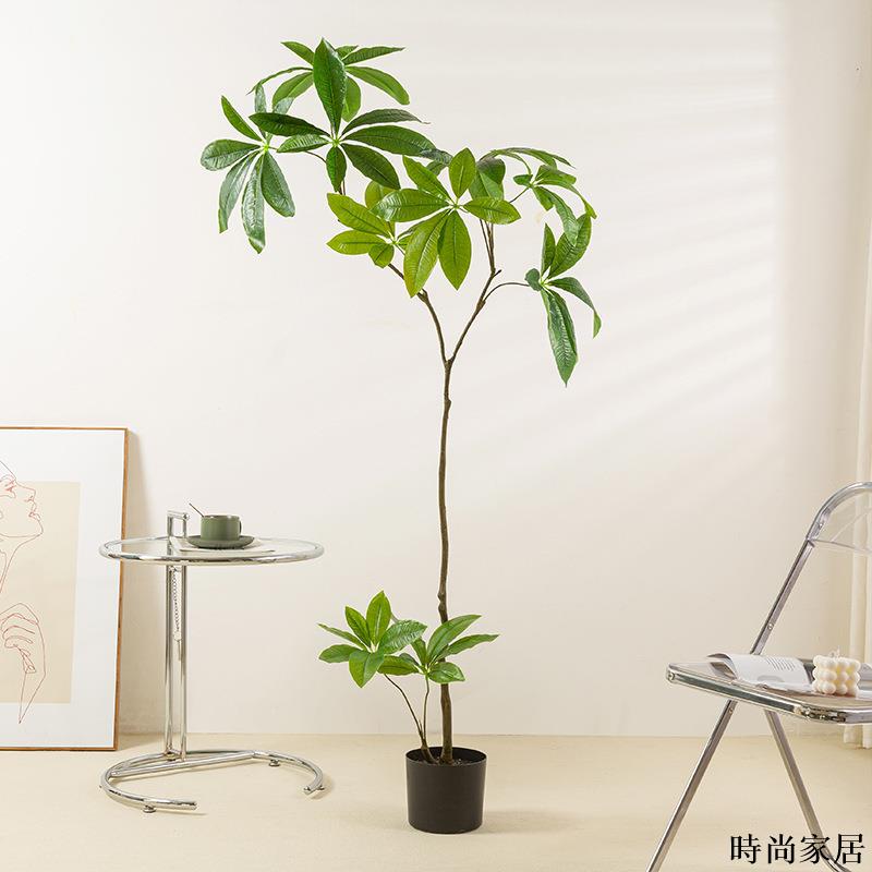免運 附發票 工廠直銷 模擬樹 模擬擺件 綠植模擬綠植發財樹大型落地盆栽室內客廳裝飾擺件金錢樹富貴樹假植物WW0720