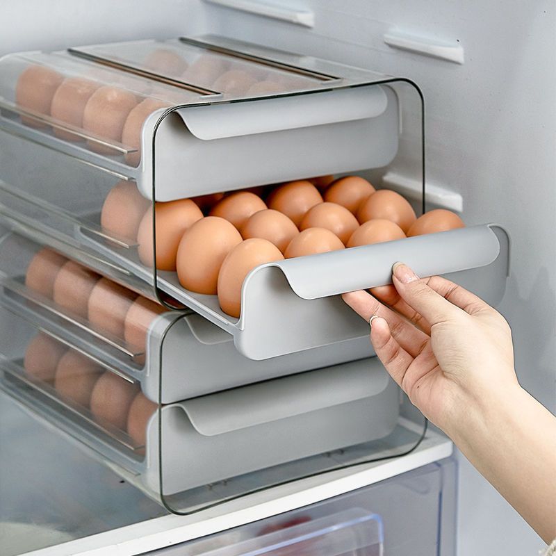 雞蛋盒 抽屜式保鮮收納盒塑料冰箱用放雞蛋的盒子防摔廚房蛋盒架托