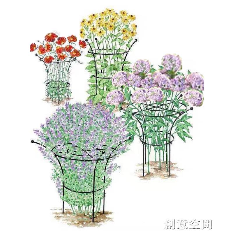 鐵藝戶外繡球藍雪花月季花架爬藤架子支撐架固定花支架植物支架桿 雙11全館免運