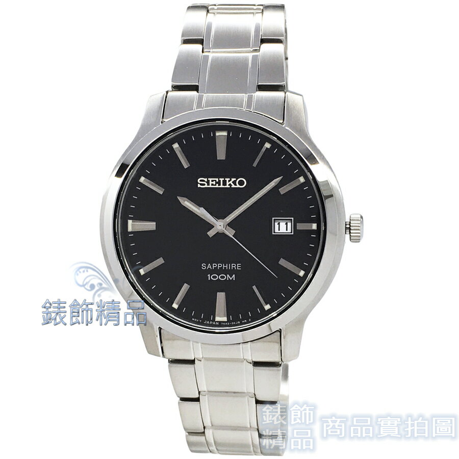【錶飾精品】SEIKO手錶 SGEH41P1 精工表 藍寶石鏡面 黑面鋼帶男錶 全新原廠正品