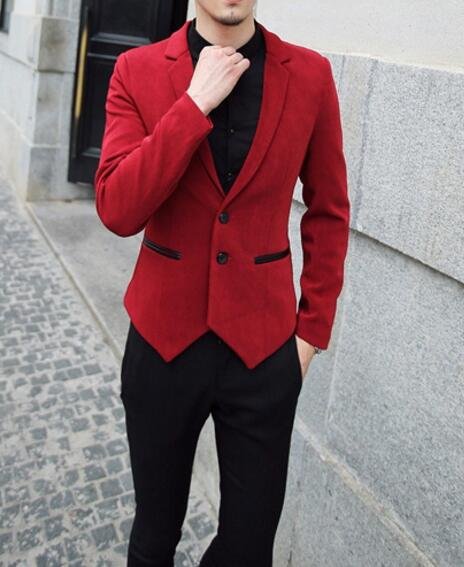 FINDSENSE品牌 韓國男 垂感 燕尾下擺 小西裝 修身西裝 西裝外套 單件外套