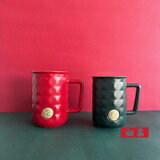 星巴克海外限定杯子復古紅經典綠菱格紋陶瓷馬克杯