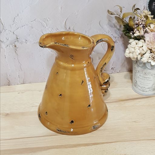羅馬古典水壺造型陶瓷(小)花器(黃)
