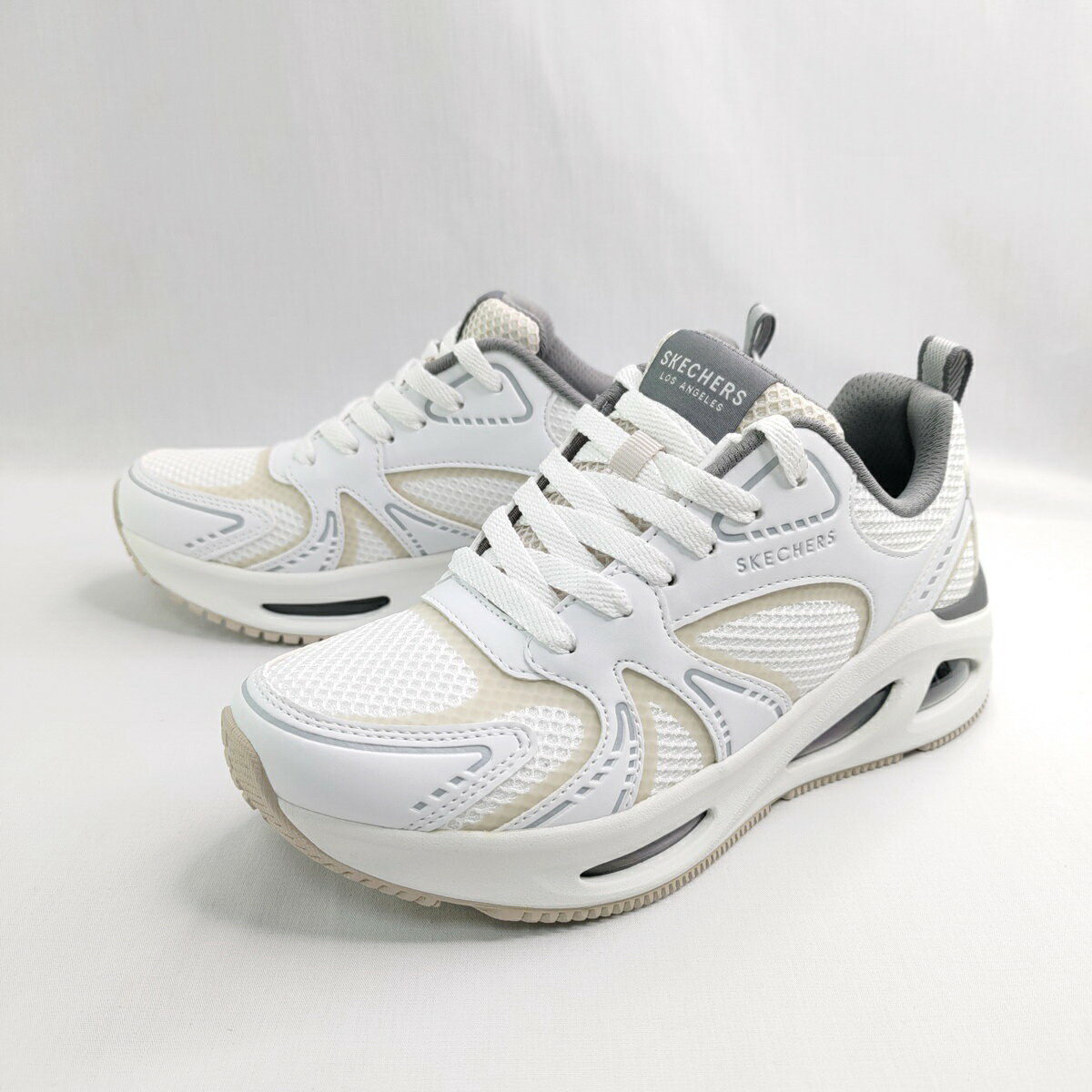 Skechers 177474WGY 女休閒鞋 Uno Ego 氣墊 白灰【iSport愛運動】