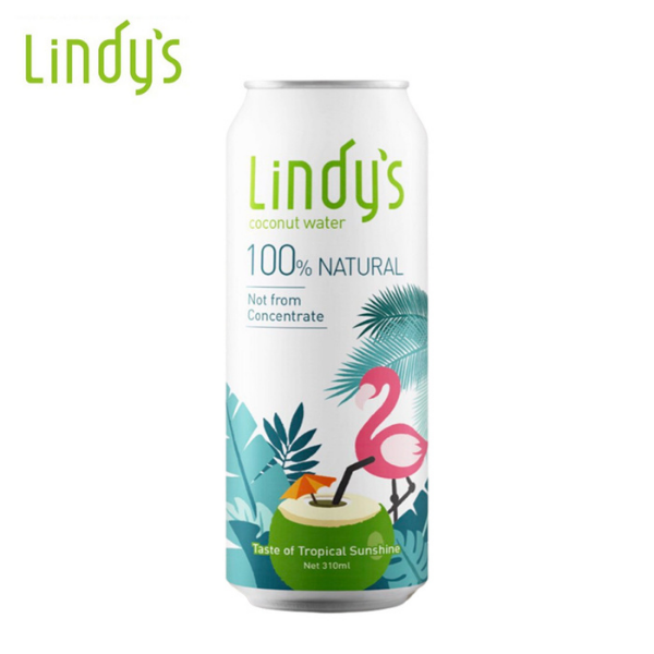 免運 Lindy's 100%原味椰子水310ml x 24瓶 椰子汁 Lindy's 椰子水 果汁 半天水 泰國進口 降火 (HS嚴選)
