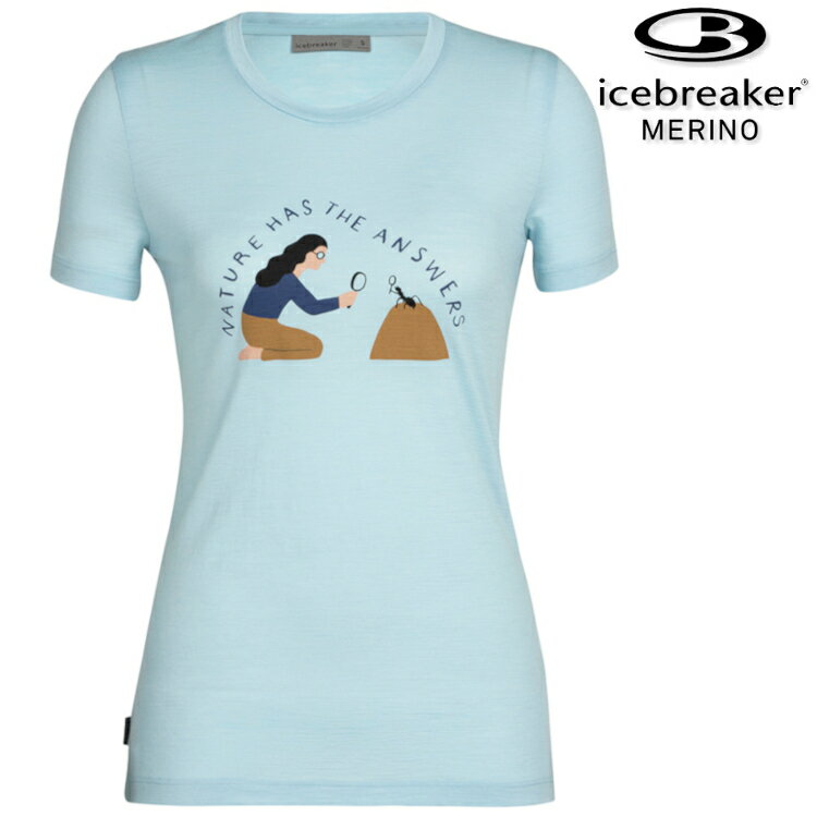 活動價 Icebreaker Tech Lite II AD150 女款 美麗諾羊毛排汗衣/圓領短袖上衣-天然觀測 0A56DQ 344 淺水藍