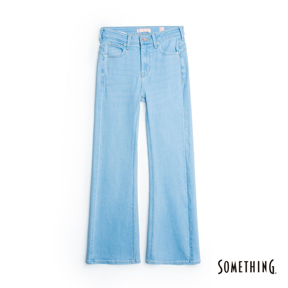 SOMETHING 女款 蜜桃翹臀9分丹寧靴型褲 (漂淺藍)