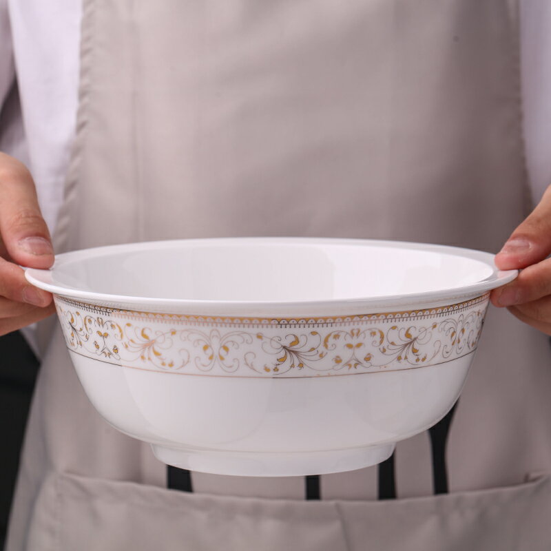 9英寸無蓋陶瓷單個大號湯碗泡面碗面條碗碟套裝 家用大號湯鍋湯盆