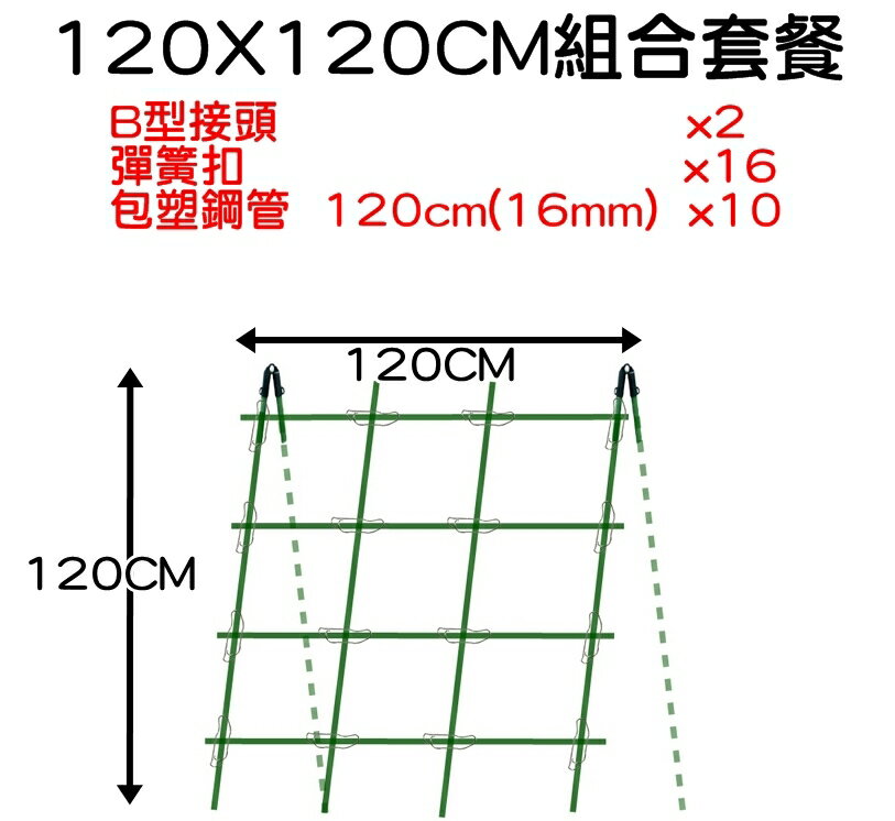 【珍愛頌】N454 套裝 A型單面 爬藤支架 爬藤網架 藤蔓支架 陽台棚架 爬藤架 花架 園藝支架 絲瓜爬藤架 包塑鋼管 5