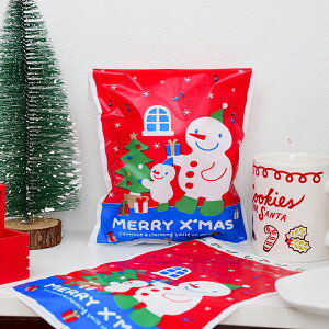 平安夜 雪人平口包裝袋 禮物袋 禮品袋 塑膠袋 收納袋 袋子 耶誕 聖誕節【BlueCat】【XM0574】