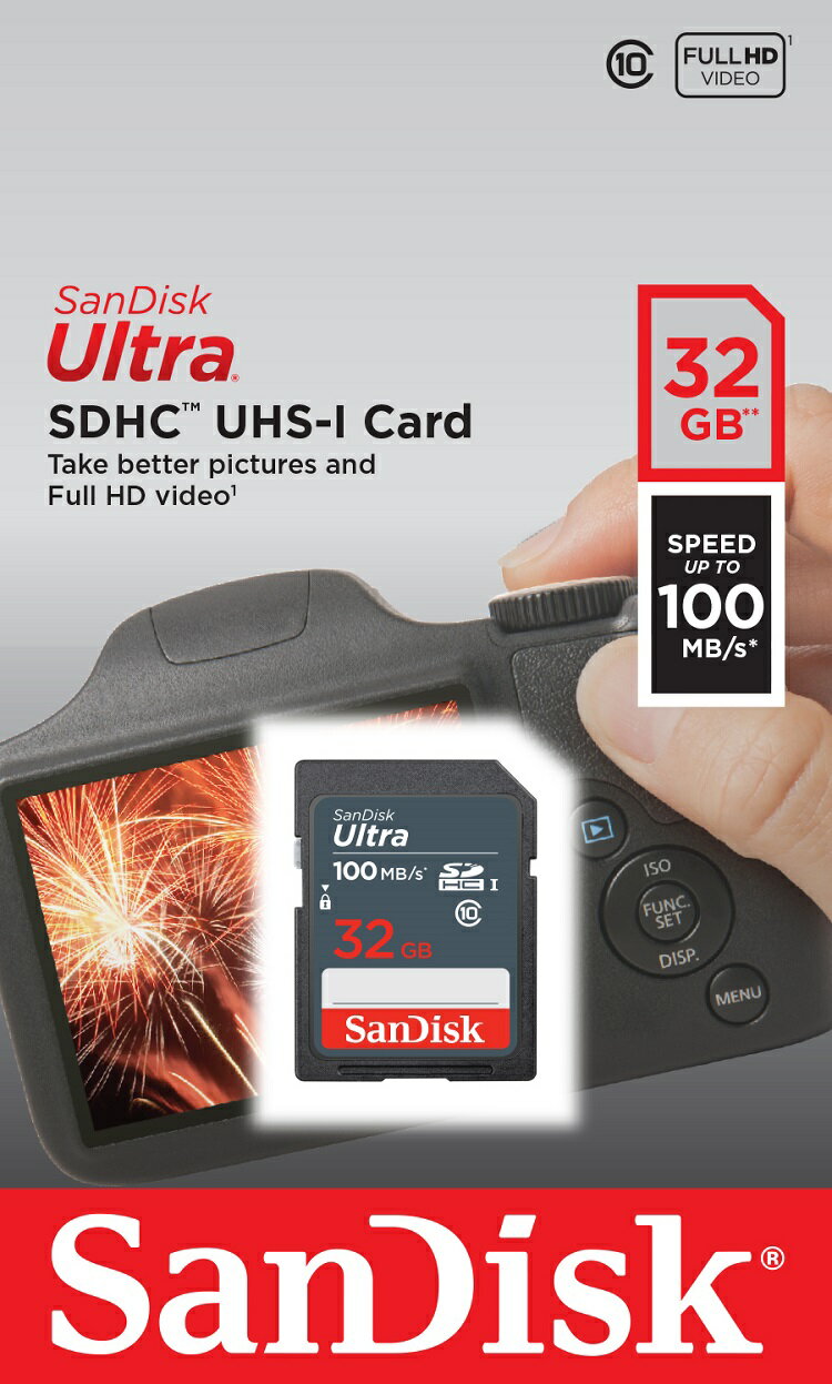 SanDisk 32GB 32G SDHC【100MB/s】Ultra SD UHS-I UHS C10 Class 10 原廠包裝 相機記憶卡｜APP賺6%點數回饋 2