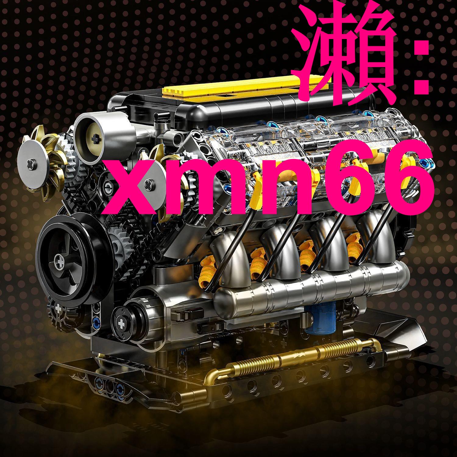 【LEGO】相容樂高GOQI雪佛蘭V8發動機積木引擎兒童益智拼裝可電動模型玩具